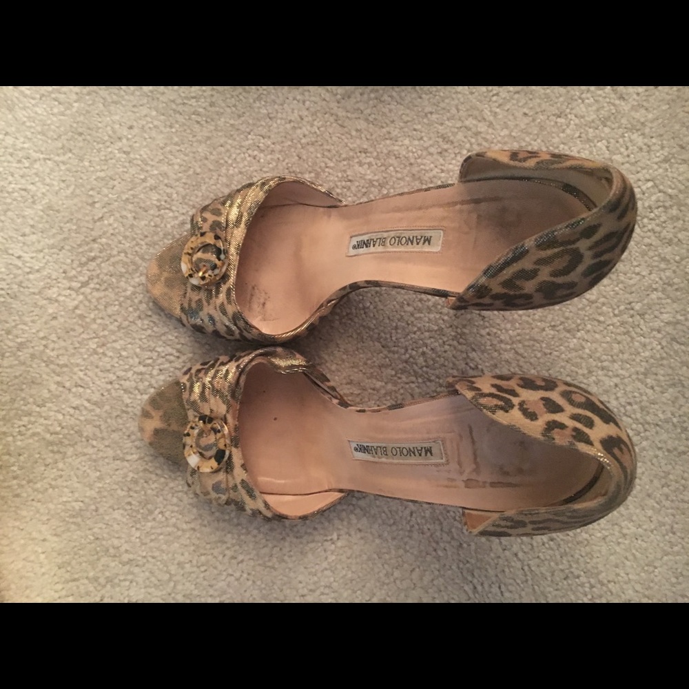 Manolo Blahnik Leopard Print Stilettos, Size 39.5 - image 2